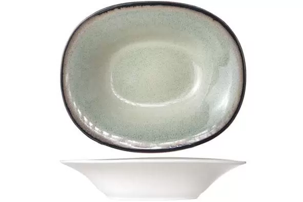 FEZ GREEN Тарелка для супа овальная 15,5 х 21,5 см   (Каменная керамика) 