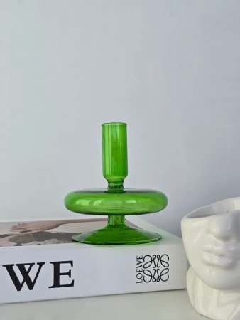 Twins Home Подсвечник зеленый 13 см