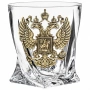 Бокал для виски "Квадро", накл."Большой герб России",камни,мешок, в картон. коробке для Шаранте