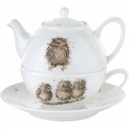 Набор Эгоист Royal Worcester "Забавная фауна","Ежик" (чайник и чашка с блюдцем), 300мл, костяной фар
