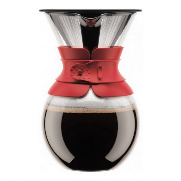 Кофейник с фильтром Pour Over 1 л. красный