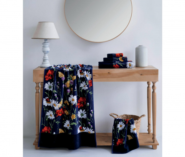Daisy Field Blue 225 schwarzblau (иссиня-черный) Полотенце 50\100